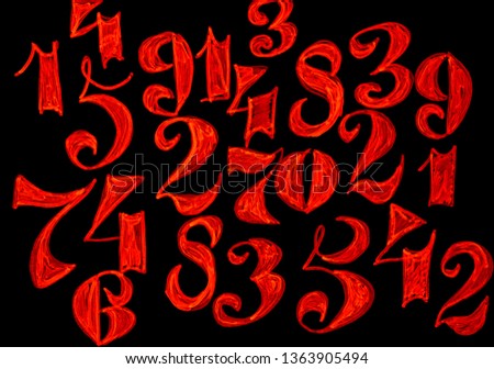 Cyber attack concept, computer abstract code numbers.Background of numbers. from zero to nine. Mathematical equations and formulas. Numbers texture