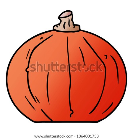 hand drawn gradient cartoon doodle of a pumpkin