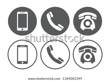 Telephone icons set on white background