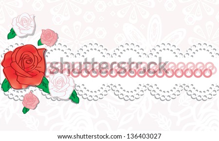 white, red and pink roses on a pink background