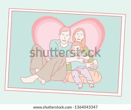 happy family, dad mom and daughter