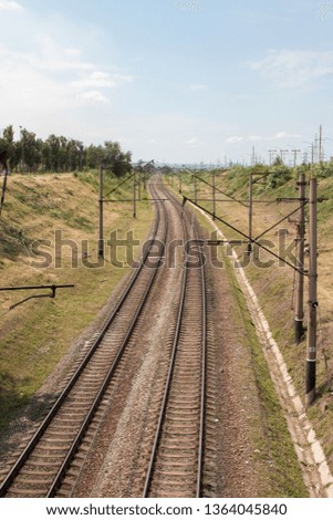 Curved railway road
