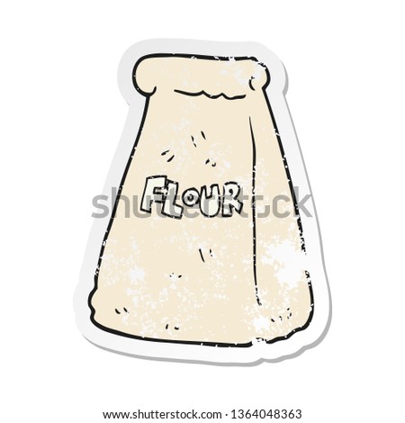 retro distressed sticker of a cartoon bag of flour
