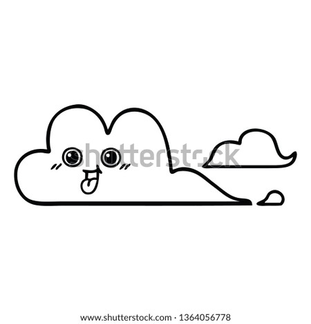 line drawing cartoon of a clouds