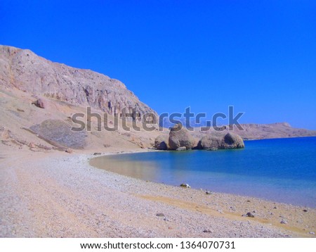 Island Pag, beach Beritnica, Dalmatia region in Croatia, Adriatic sea