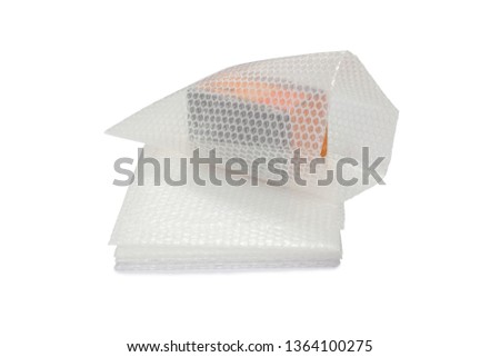 bubble wrap, for protection product cracked or insurance During transit isolated and white background 