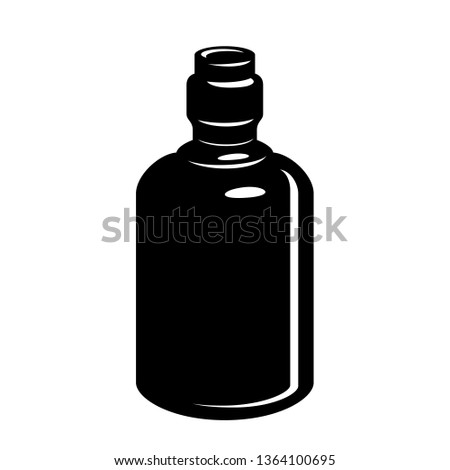 Bottle of medicine with cap simple style icon. Vector illustration of vessel for liquid.