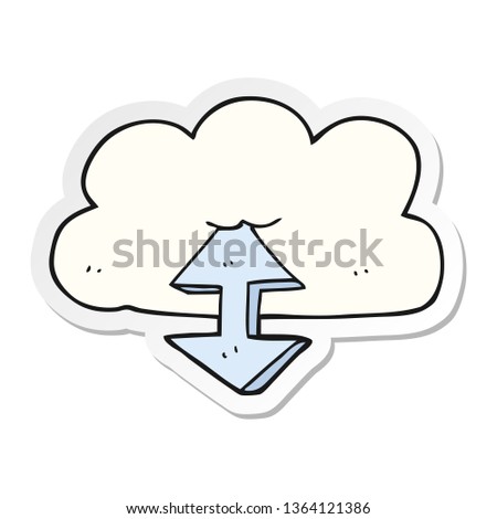 sticker of a cartoon digital cloud