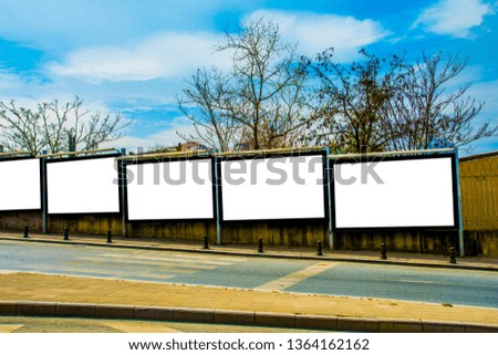 Four blank frame billboard mockup