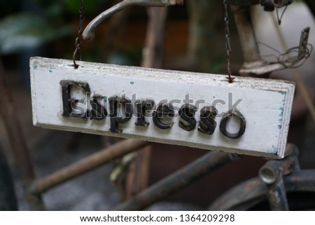 Art handmade custom wood espresso sign
