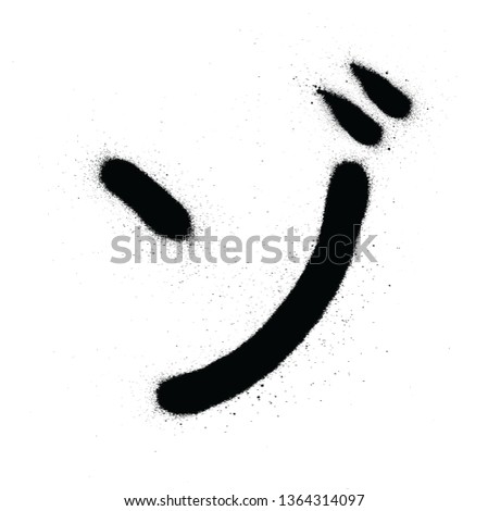 graffiti japanese ZO character sprayed in black over white