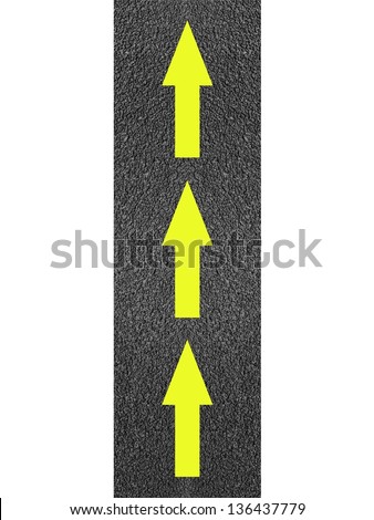 A bitumen road isolated against a white background
