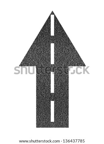 A bitumen road isolated against a white background