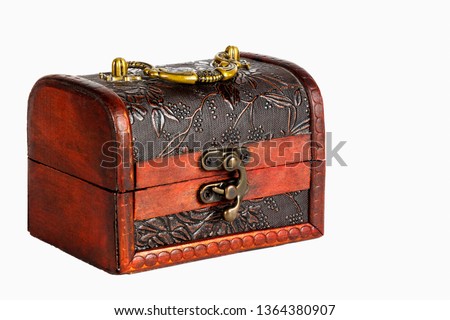 old chest stands on a white background isolate