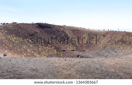 Landscape of Etna volcano, Sicily, Italy. Deserted martian-like surface. Beautiful Travel photography