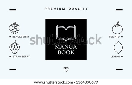 Elegant logo with book symbol with pages