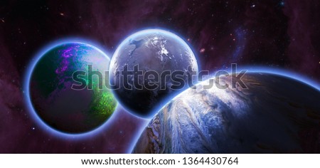 several planets in outer space, , solar system elements of this image furnished by nasa