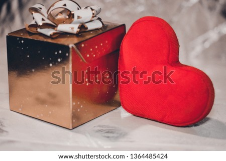 red heart, love, gift