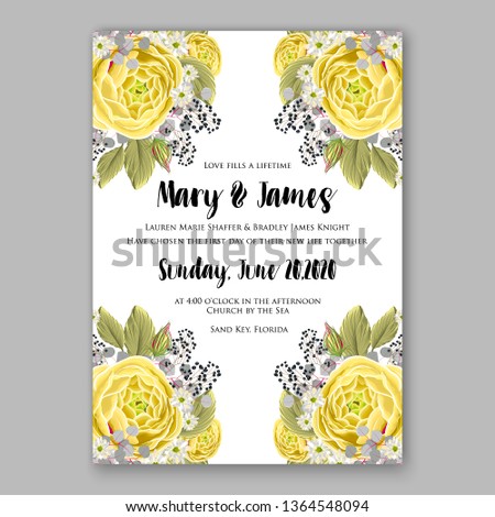 Rose wedding invitation peony floral bridal shower wreath background vector card template