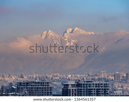 skyline of vancouver in winter