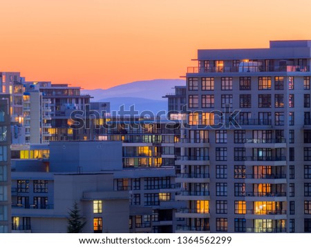 apartment at sunset, richmond, canada.