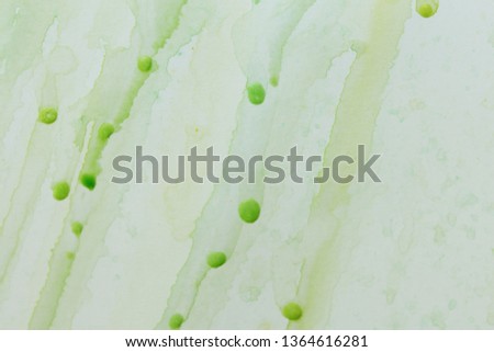 Green with Yellow and white realistic watercolor texture on paper background
