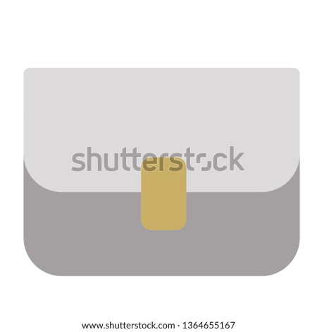 Grey purse flat illustration
