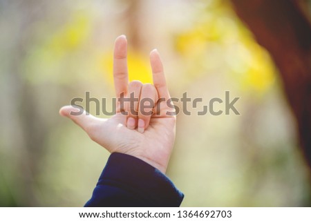 A hand that shows love to lovers on the day of love Love day With copy space