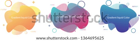 3 Set of abstract modern graphic elements. Dynamical colored forms and line. Gradient abstract banners with flowing liquid shapes. Template for the design of a logo or presentation. Vector. - Vector