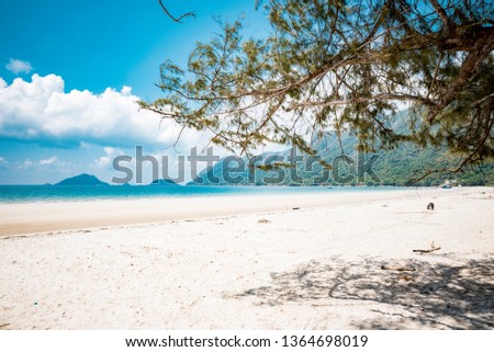 Beautiful beach with blue sky and white sand at Con Dao Island, Viet Nam 