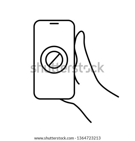 Phone in hand, error icon