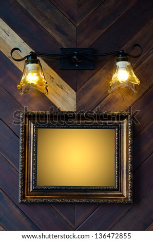 Vintage light and picture frame