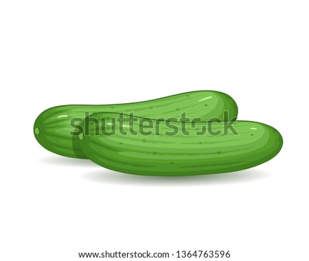 Vector illustration of Cucumber on white background Royalty-Free Stock Photo #1364763596