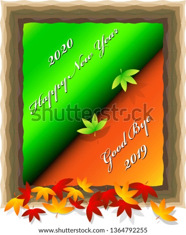 Happy New Year 2020 abstract vector illustration background of season change concepts