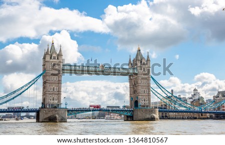Tower Bridge in London in  beautiful day, England, United Kingdom