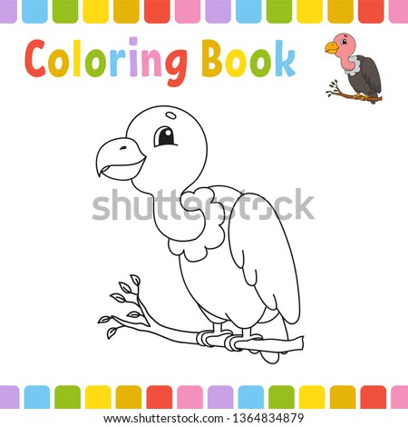 Coloring book pages for kids. Cute cartoon vector illustration