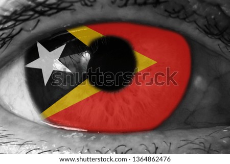 East Timor flag in the eye