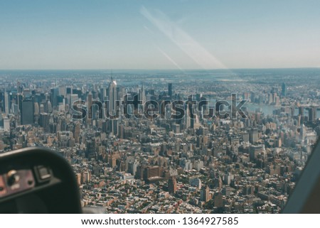 New York landscape view from helicopter. 
