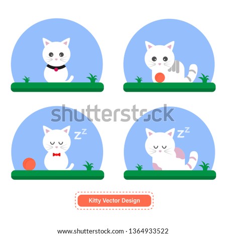 Cute Cat or Kitty Vector for icon templates or presentation background. Cat icon for pet shop logo. Able to use for website or mobile apps icon