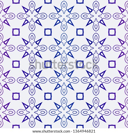 Luxury Geometric Ornament. Seamless Pattern. Color. Vector Illustration. For Wallpaper, Invitation, Holiday Background. Blue purple gradient.