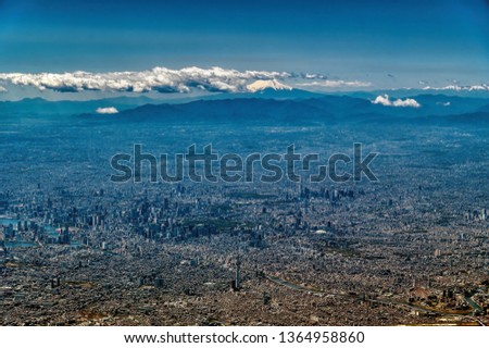 The city of Tokyo, capital city of Japan, seen from the air