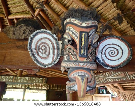 masks of Papua New Guinea , East New Britain and rest of the provinces  Royalty-Free Stock Photo #1365018488