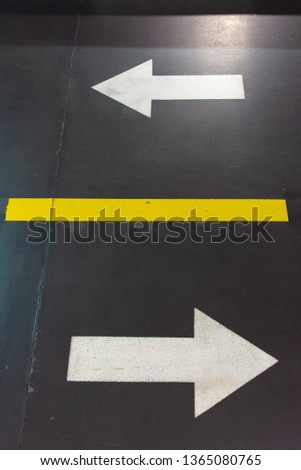 Street arrows left or right. Conceptual change in direction for business, lifestyle go left or right.