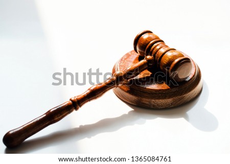 judge's wooden gavel on blurred background