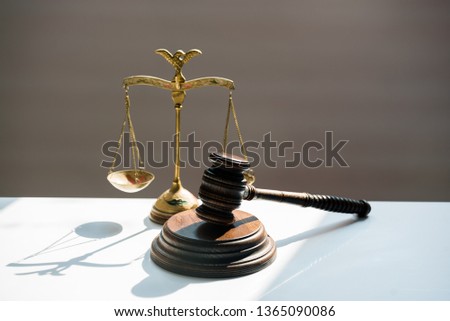 Law and Justice concept, Gray background