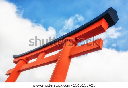 Detail of a Torii gate at Fushimi Inari-taisha in Japan.