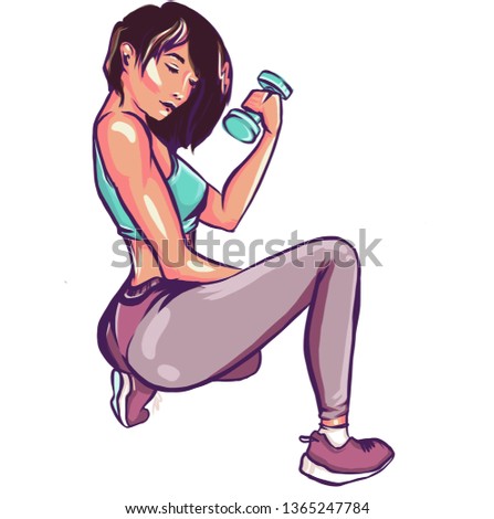 Girl fitness power art