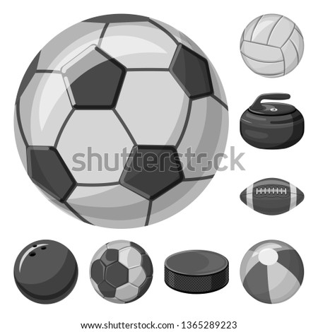 Isolated object of sport and ball logo. Set of sport and athletic stock vector illustration.