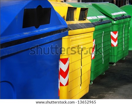 Recycle Bin containers to separate materials (Majorca - Balearic Islands - Spain)