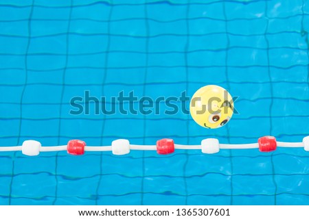 Swimming lane rope and Inflatable ball Floating on water surface
